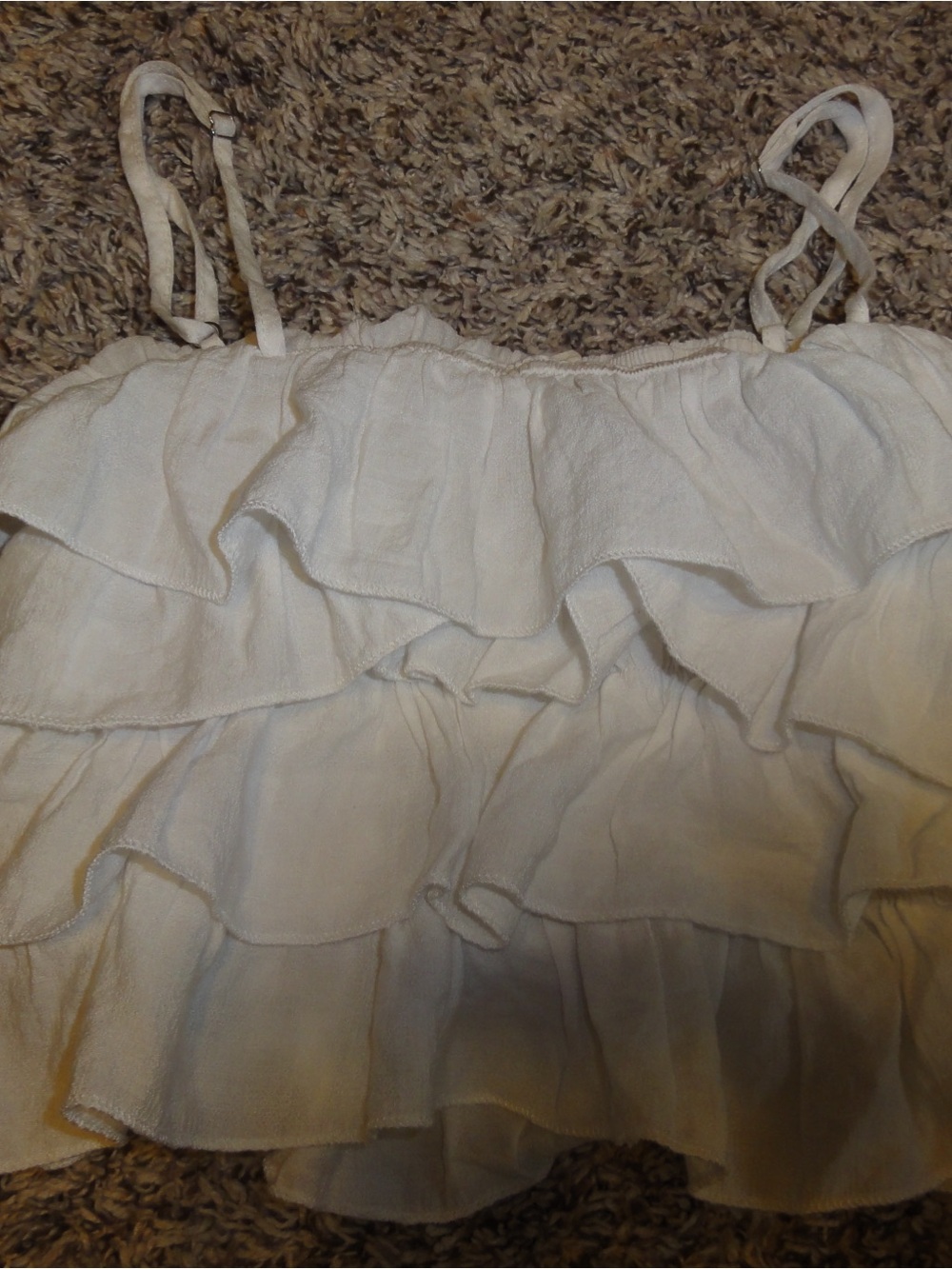 Women’s White Ruffle Cami Top - Picture 3 of 4